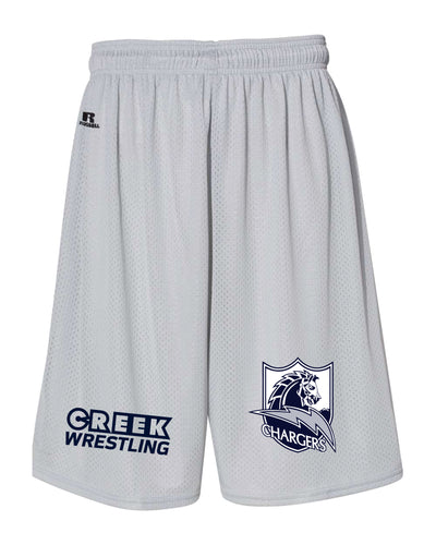 Creek Wrestling Russell Athletic  Tech Shorts - Silver - 5KounT2018