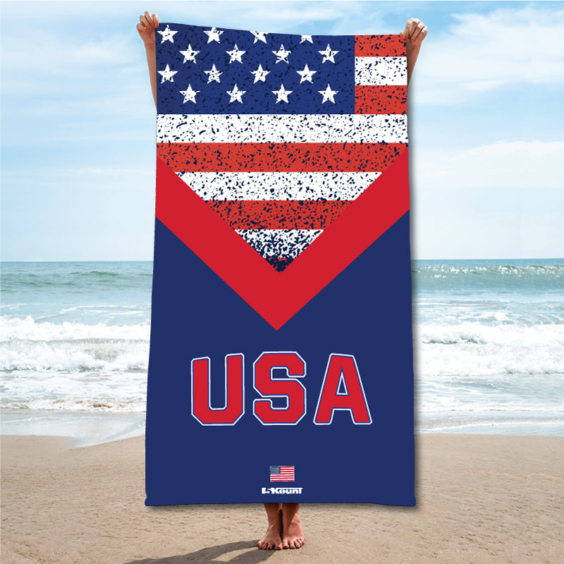 USA Freestyle Wrestling Sublimated Beach Towel - Freestyle 1 - 5KounT2018