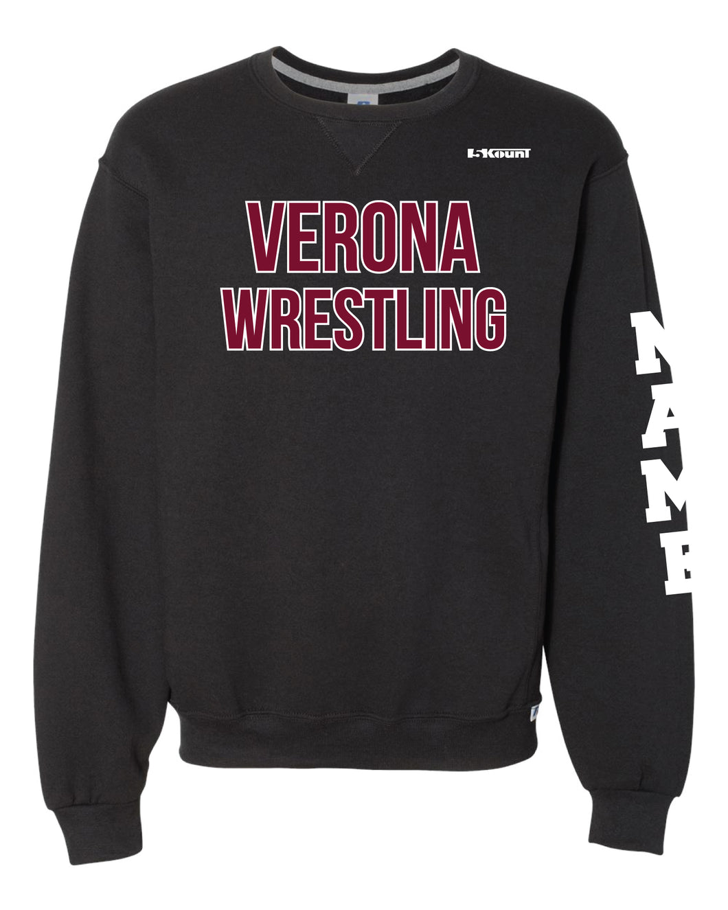 Verona Wrestling Russell Athletic Cotton Crewneck Sweatshirt - Black - 5KounT2018