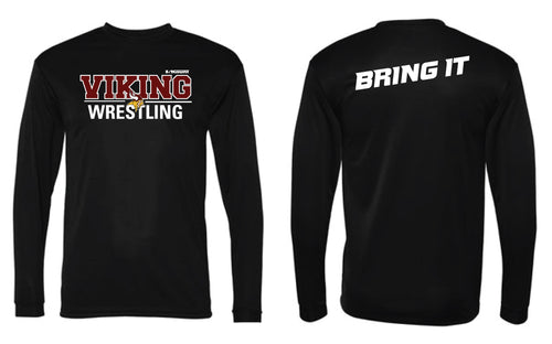 Vikings Wrestling Long Sleeve DryFit Shirt - Black - 5KounT2018