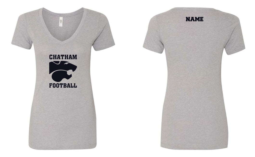 Chatham Football Cotton Women's V-Neck Tee - Heather Gray