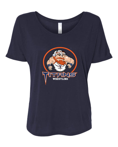 Berea-Midpark HS Wrestling Women's Slouchy Tee - Navy - 5KounT