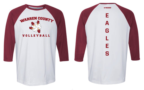 Warren County Volleyball Baseball Shirt - Maroon/White - 5KounT