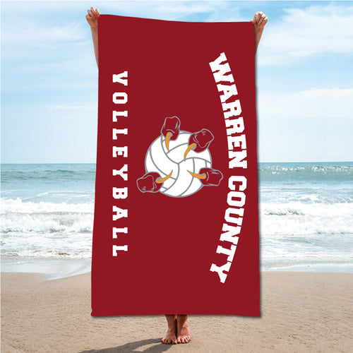 Warren County Volleyball Sublimated Beach Towel - 5KounT2018