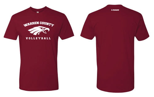 Warren County Volleyball Unisex Cotton Crew - Cardinal - 5KounT
