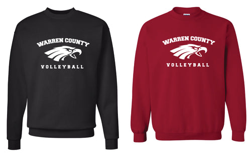 Warren County Volleyball Crewneck Sweatshirts - Black or Cardinal - 5KounT