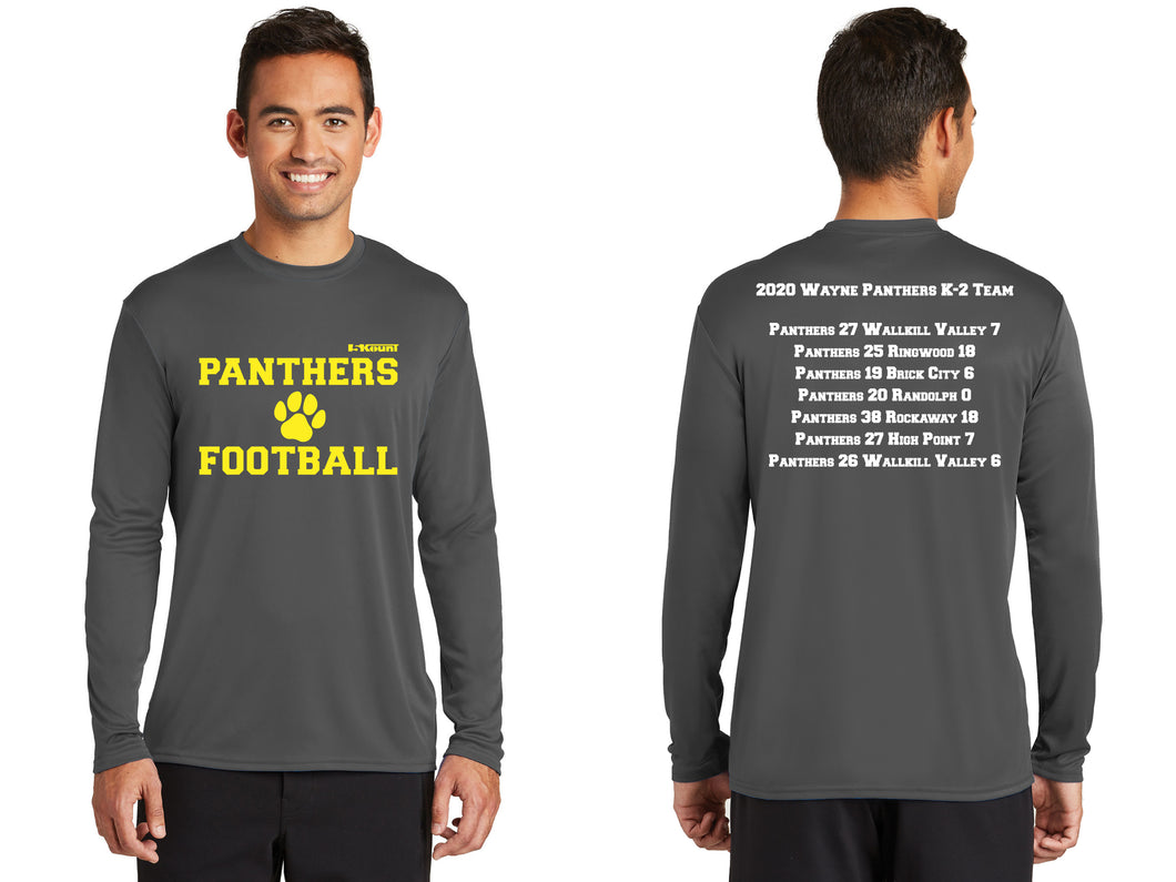 Wayne Football Long Sleeve 2020 K-2 Undefeated DryFit Shirt - Graphite - 5KounT2018