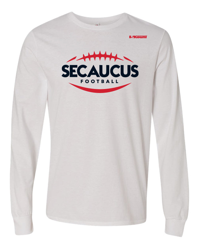 Secaucus Football Cotton Long Sleeve - White - 5KounT2018