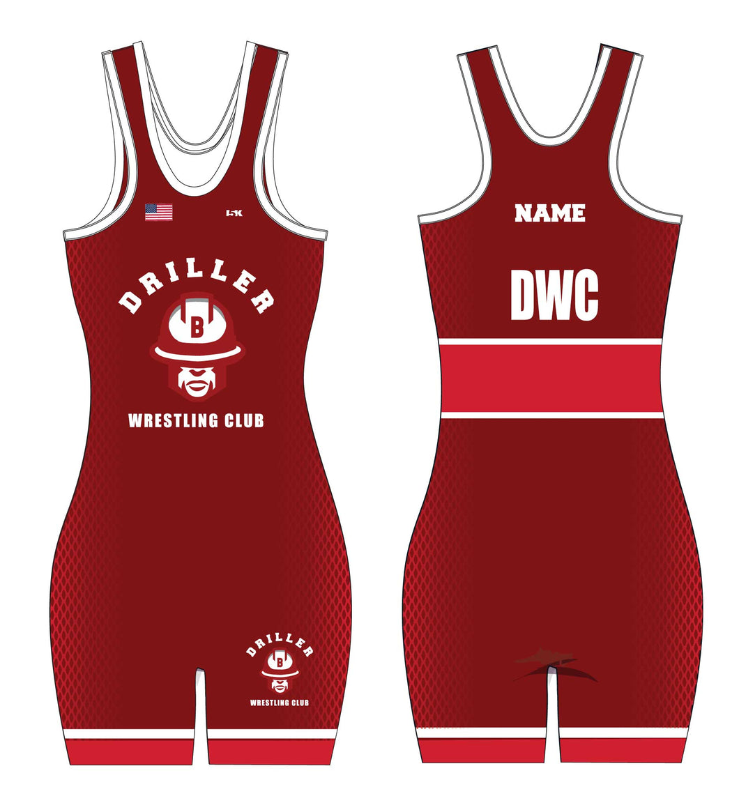 Driller Wrestling Club Women's Freestyle Singlet - Red - 5KounT