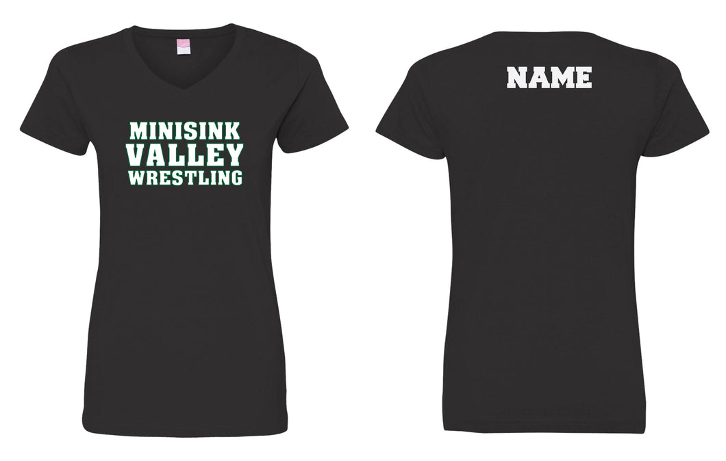 Minisink Valley Wrestling Women's Cotton Tee - Black - 5KounT