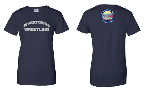 Rivertowns Wrestling Cotton Women's Crew Tee - Navy - 5KounT