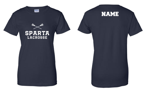 Sparta Lacrosse Cotton Women's Crew Tee - Navy - 5KounT