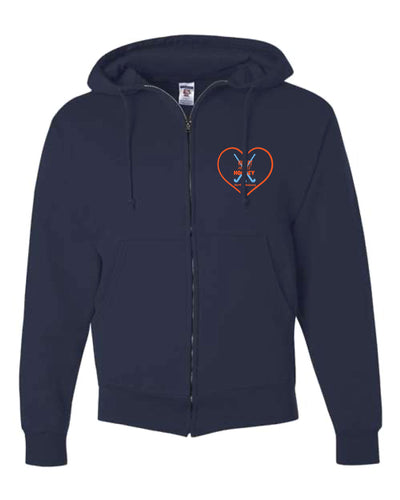 H3 Field Hockey Zip Up Cotton Hoodie - Navy